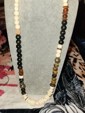 Real Bone And Horn Necklace